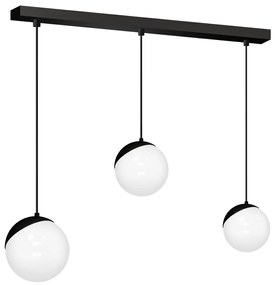 Závesné svietidlo Sfera, 3x biele sklenené tienidlo, b
