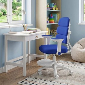 Detská rastúca stolička Neoseat KIDDY THREE — látka, prateľný poťah, tmavo modrá