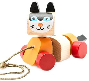Lean Toys Drevená hračka na ťahanie - Mačiatko