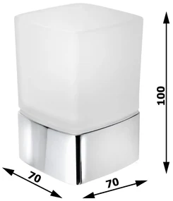 GEDY 549813 Lounge pohár na postavenie, mliečne sklo/chróm