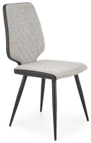 Jedálenská stolička HAMINA –⁠ kov/látka, čierna / šedá