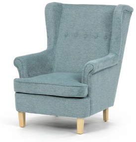 Křeslo ušák, zelená látka, AK-388 GRN2