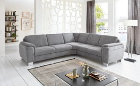 Rohová sedacia súprava Omaha, šedá látka, bez funkcií