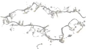 DECOLED Svetelná reťaz LED na batérie, biele perly, ľadovo biela, 10 diód, 1,3 m