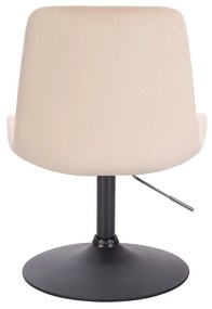 LuxuryForm DESIGN Stolička PARIS VELUR na čiernom tanieri - krémová