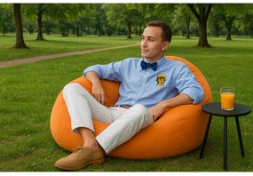 Sedací vak guľa semišová oranžová EMI