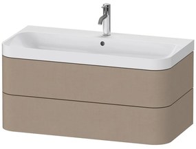 DURAVIT Happy D.2 Plus c-shaped závesná skrinka s nábytkovým umývadlom s otvorom, 2 zásuvky, 975 x 490 x 480 mm, plátno, HP4348O7575