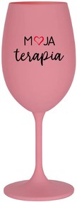 MOJA TERAPIA - ružový pohár na víno 350 ml