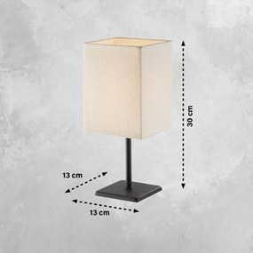Čierno-biela stolová lampa s textilným tienidlom (výška 30 cm) Lela – Fischer &amp; Honsel