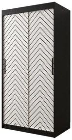 Skriňa Jodełka 1 100 čierna/biely/čierna