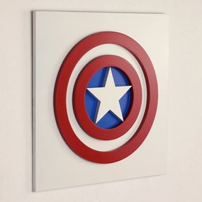 Veselá Stena 3D drevená dekorácia znak Kapitán Amerika 30 x 30 cm