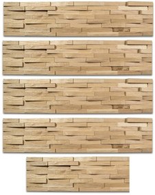 SPLITT MINI WOOD, DUB PRÍRODNÝ, 8 radov, štiepaný obklad - balenie obsahuje 4,5 kusov panelov (790 x 180 mm)