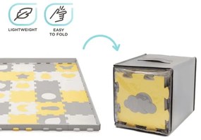 KINDERKRAFT select - Penové puzzle LUNO 30ks šedá/žltá