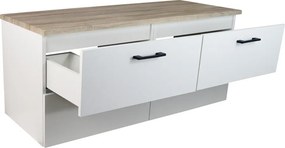 Comodo Kúpeľňová skrinka pod doskové umývadlo Agria NEW W 120-HD - biela/dub sonoma