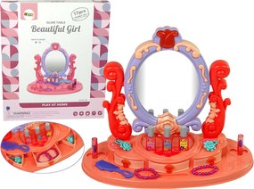 LEAN Toys Toaletný stolík so zrkadlom, svetlom a zvukom pre dievčatá