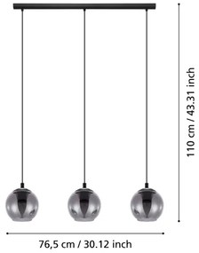 Eglo 98652 - Luster na lanku ARISCANI 3xE27/40W/230V