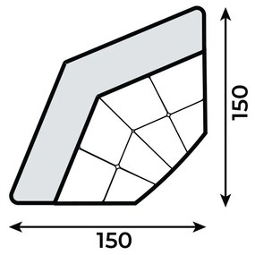 PROXIMA.store - Rohová časť II UMBRIA TYP ROHU: Pravý, SKUPINA LÁTOK: Skupina 2