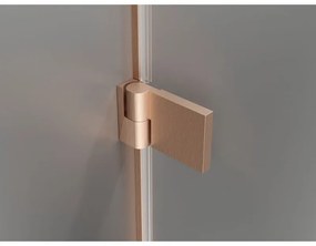 Mexen Lunar-B, Otočné pravé sprchové dvere 115 cm, 8mm číre sklo, medený matný profil, 832S-115-050-65-00-P