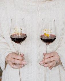 Bella Rose Pohár na víno Čakám na zlaté prasiatko + vianočná krabička CZ