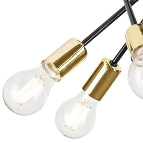 Luster na tyči PRIYA 5xE27/15W/230V čierna