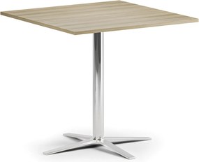Konferenčný stolík AURA, 60x60 cm, chróm podnož, dub prírodný