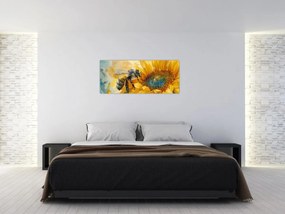 Obraz - Včielka, akvarel (120x50 cm)