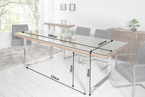 Jedálenský stôl EUPHORIA BARRACUDA 180 cm recyklované masívne teakové drevo 40 mm