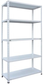 Kovový regál biely 178x90x30 cm – 5 políc/80kg