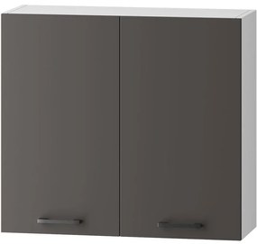 Kuchynská skrinka Clara W80 Su Alu šedý grafit/Artisan