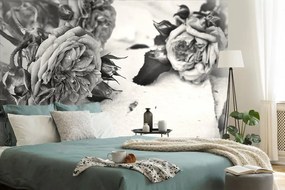 Fototapeta čiernobiele ruže v rozkvete - 150x100