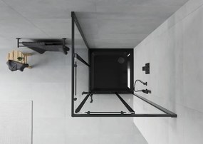 Mexen Rio štvorcový sprchovací kút 90 x 90 cm, transparentný, čierny + plochá vanička, čierna - 860-090-090-70-00-4070B