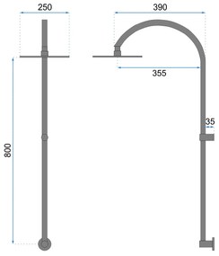 Rea Lugano - Podomietkový sprchový set + box P9301 - komplet, čierna matná, REA-P9301