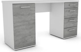 Písací stôl Walter, biely/šedý betón%