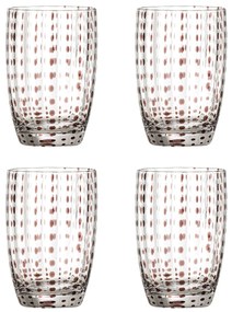Bloomingville Poháre Brinley Brown 350 ml – sada 4 ks