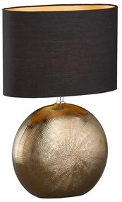 Keramická stolová lampa s textilným tienidlom v čierno-bronzovej farbe (výška 53 cm) Foro – Fischer & Honsel