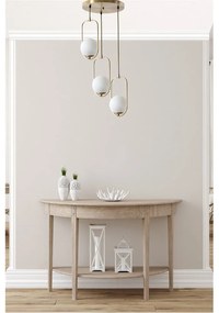 Závesné svietidlo v bielo-zlatej farbe so skleneným tienidlom ø 30 cm Ahu – Opviq lights