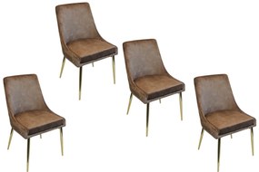 Hnedé jedálenské stoličky ELEGANCE 4ks 85cm