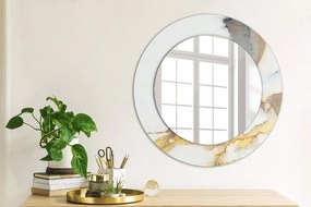 Biely mramor Okrúhle dekoračné zrkadlo na stenu