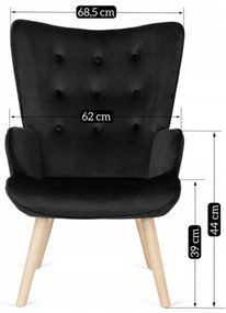 Pohodlné relaxačné kreslo s podnožkou LOZANO – čierne