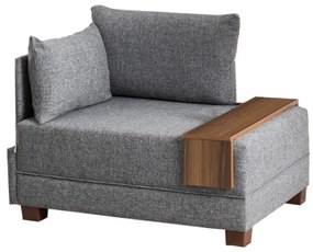 Ľavé rohové kreslo TULA, šedé