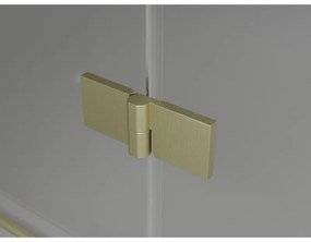 Mexen Lunar-F Duo, skladací sprchový kút 80 x 70 cm, 8mm číre sklo, zlatý matný profil, 836-080L-070P-55-00