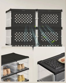 Úložný box Axel, sada 12ks, 35,5x25,6x17,6 cm, čierna