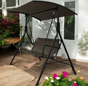 Záhradná hojdačka 4006D pre 3 osoby – zlatohnedá