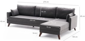 Rozkladacia pohovka  Bellina 1 (antracit) (P). Vlastná spoľahlivá doprava až k Vám domov. 1063019