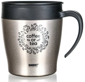 Banquet Termohrnček cestovný TAZZA 330 ml, béžová