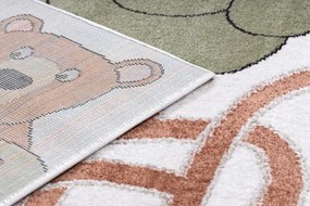 Dywany Łuszczów, Detský kusový koberec Fun Honey with Bear cream, 80x150, hnedá, detská izba