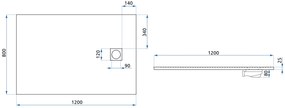 Rea Magnum White, SMC sprchová vanička 120x80x2,5 cm, biela, REA-K3336