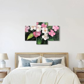 Obraz - Ružové a biele kvety (90x60 cm)