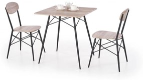HALMAR, KABIR jedálenská zostava - stôl + 2x stoličky, dekor san remo/čierna