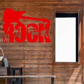 Veselá Stena Samolepka na stenu na stenu Nápis ROCK Farba: černá